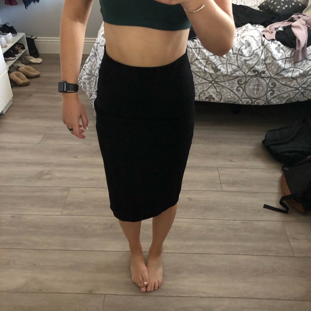 Work wear basic black skirt